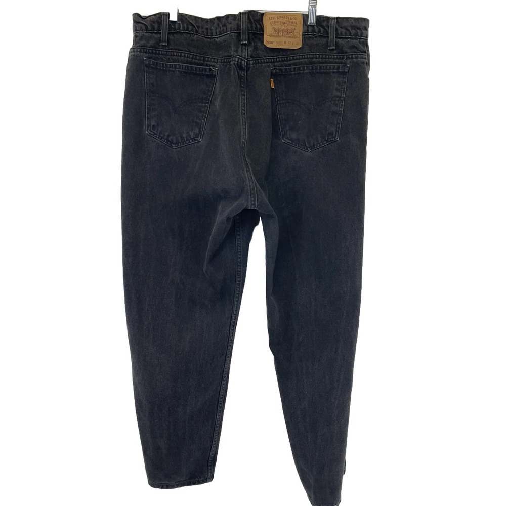 Levis 550 Vintage 90's Orange Tag 42x30 Black Relax Fit Tapered Leg Jeans(HH2)